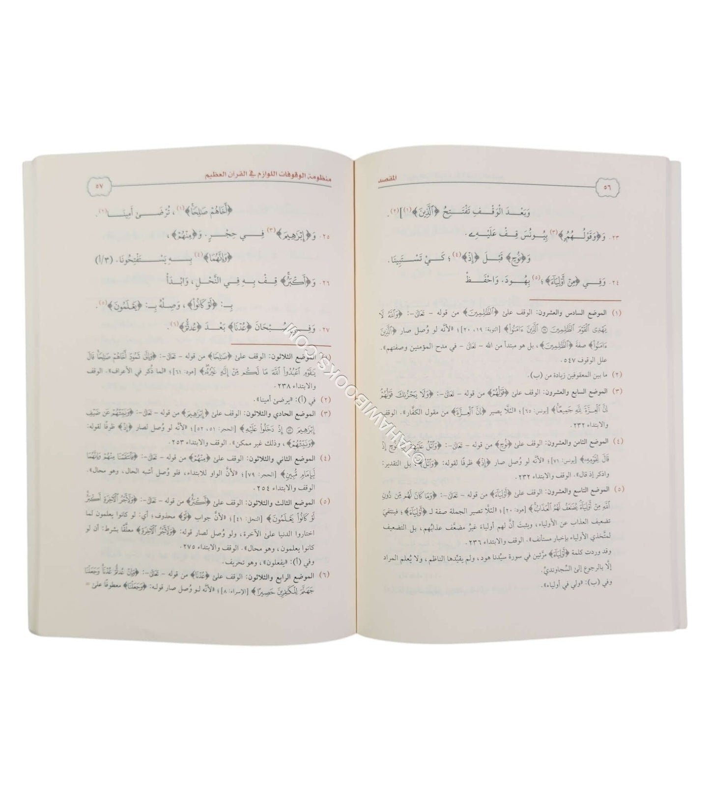 منظومة الوقوفات اللوازم في القرآن العظيم