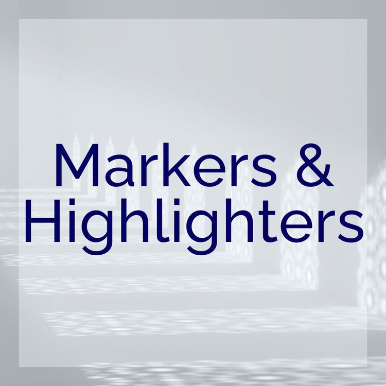 High-quality markers and highlighters collection showcasing vibrant colors and designs.