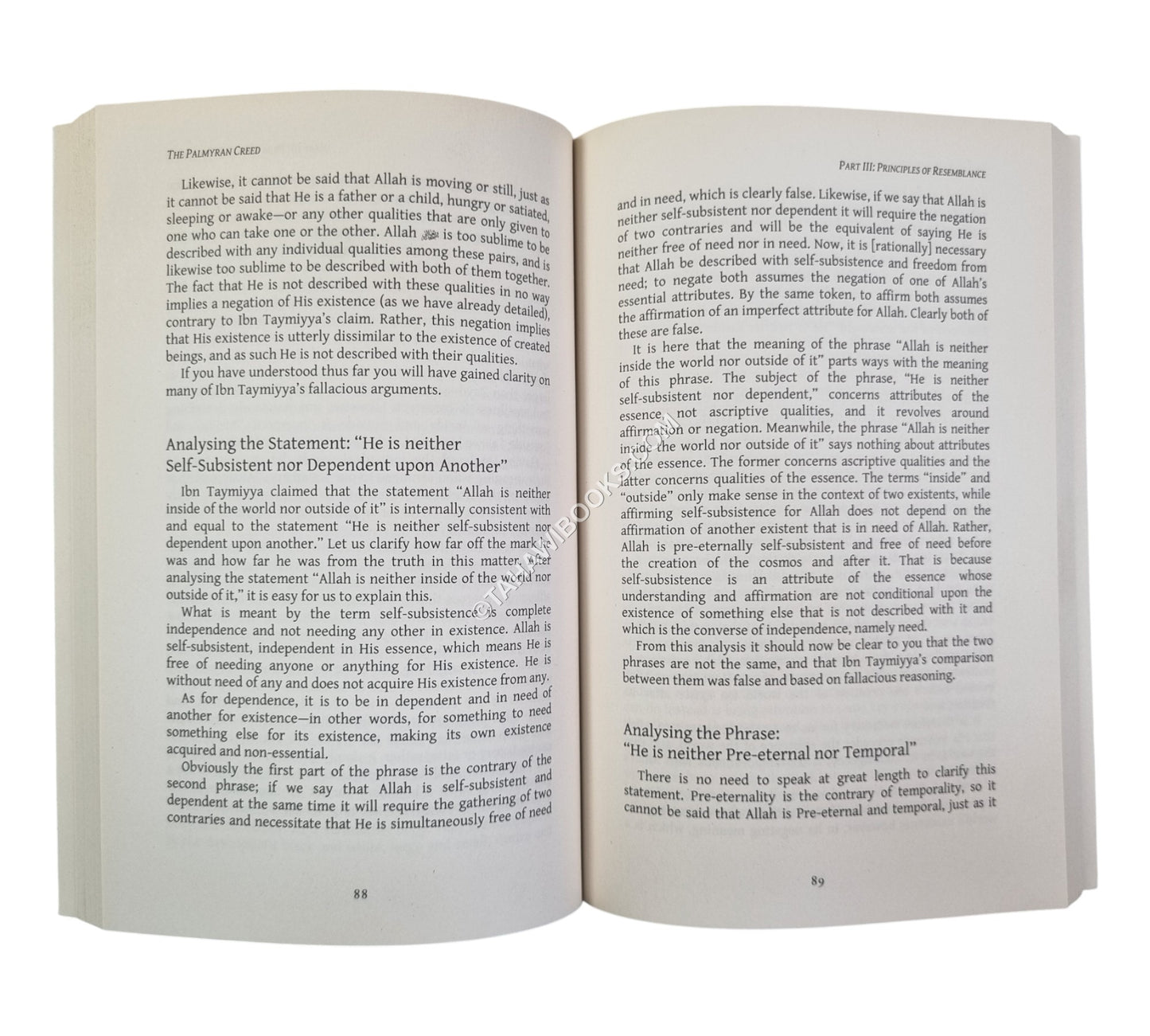 Critique of the Palmyran Creed