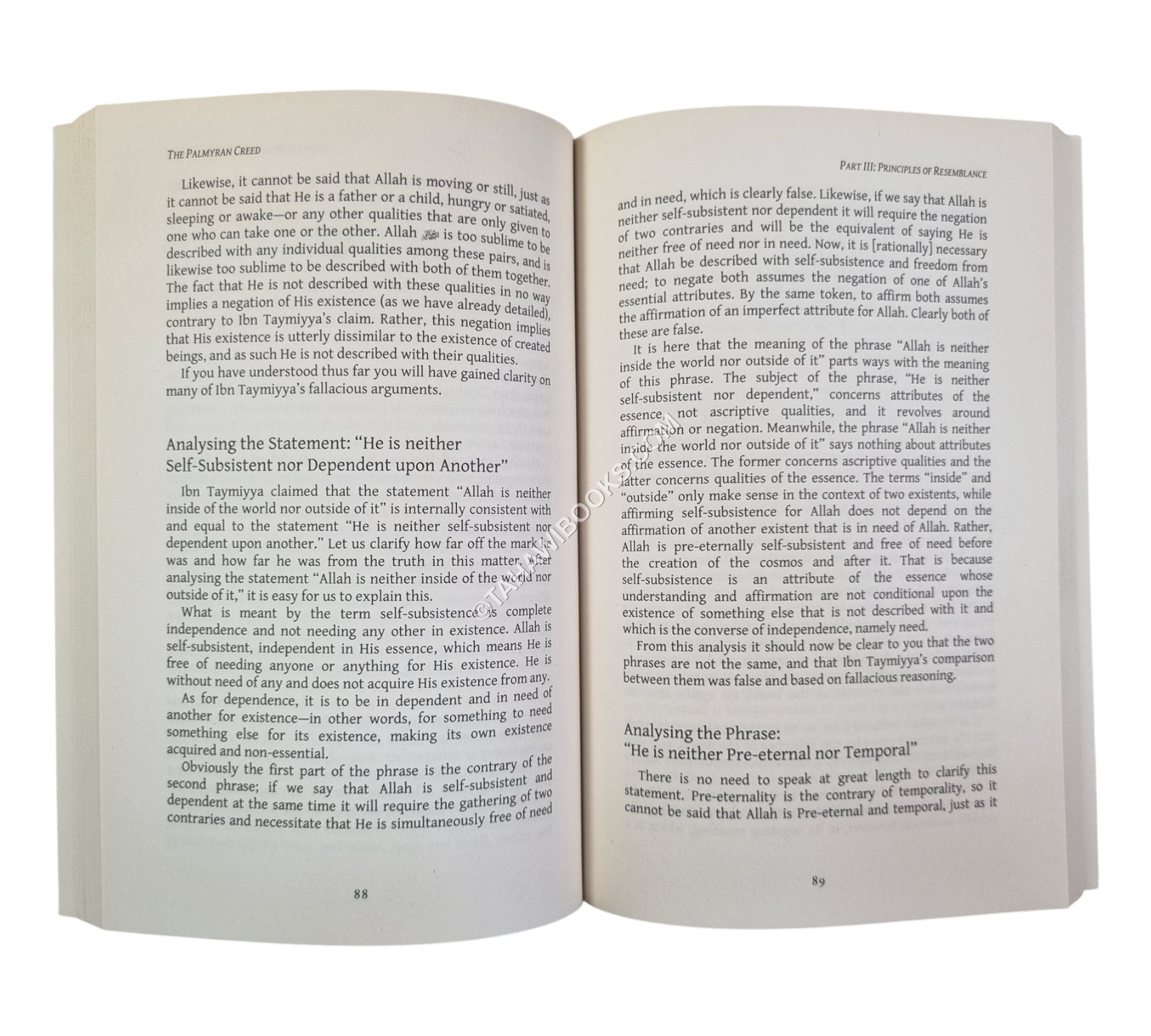 Critique of the Palmyran Creed