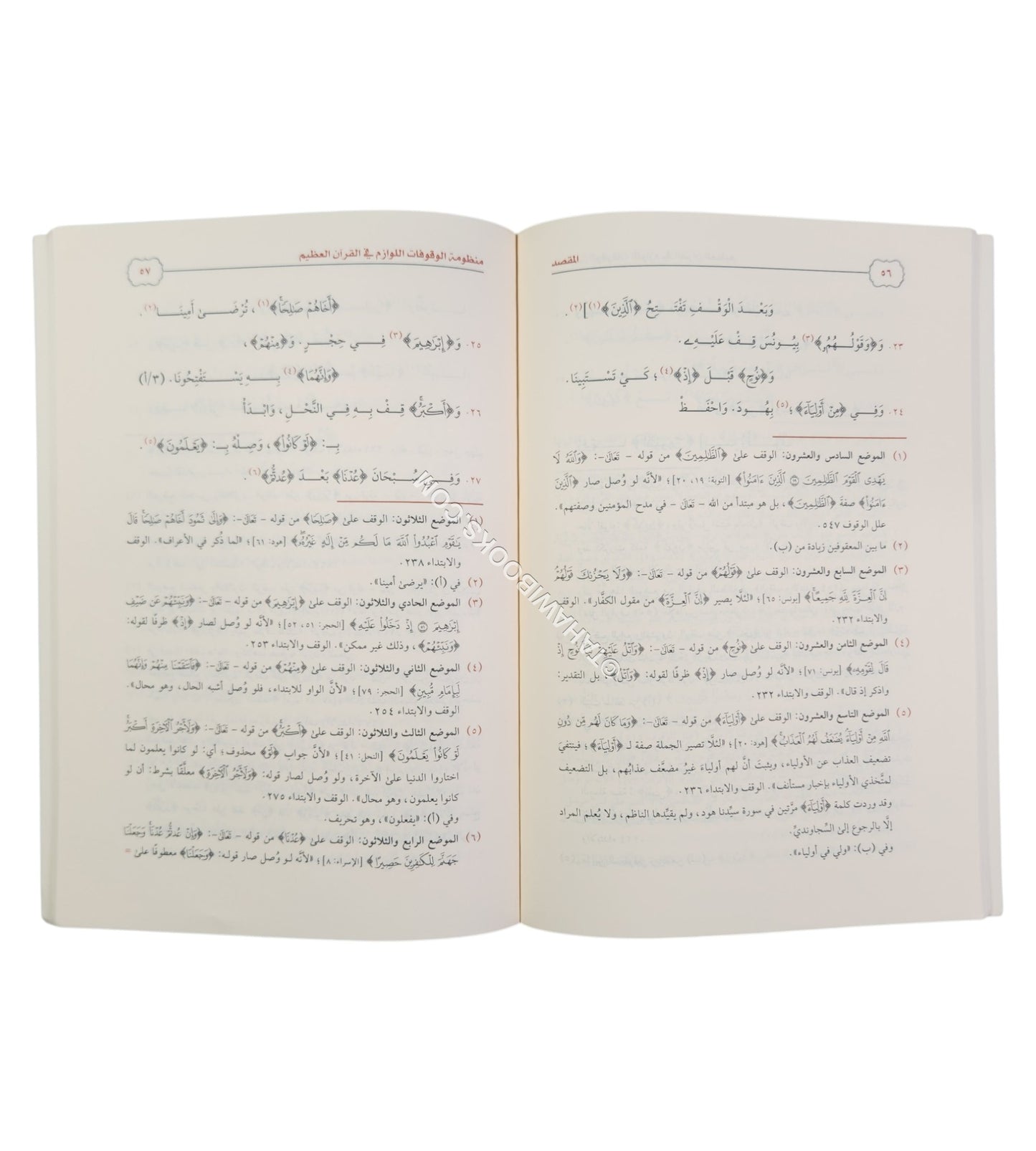 منظومة الوقوفات اللوازم في القرآن العظيم