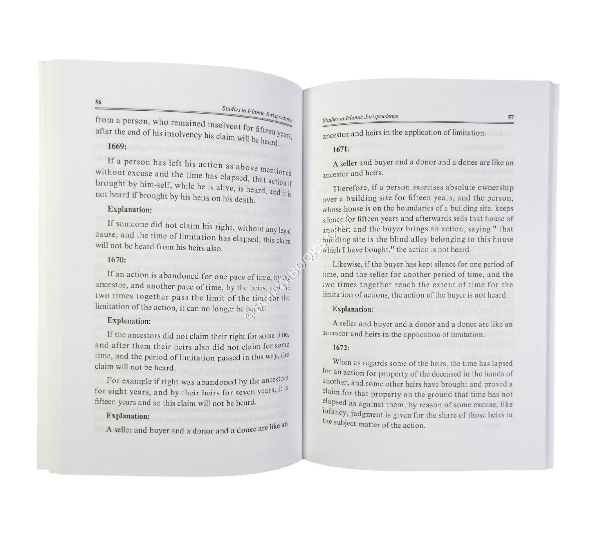 Studies In Islamic Jurisprudence - The concept of limitation in Islamic Law (English)