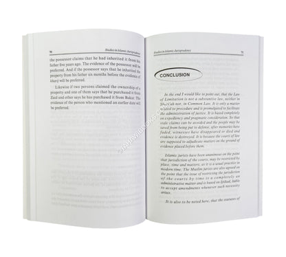 Studies In Islamic Jurisprudence - The concept of limitation in Islamic Law (English)