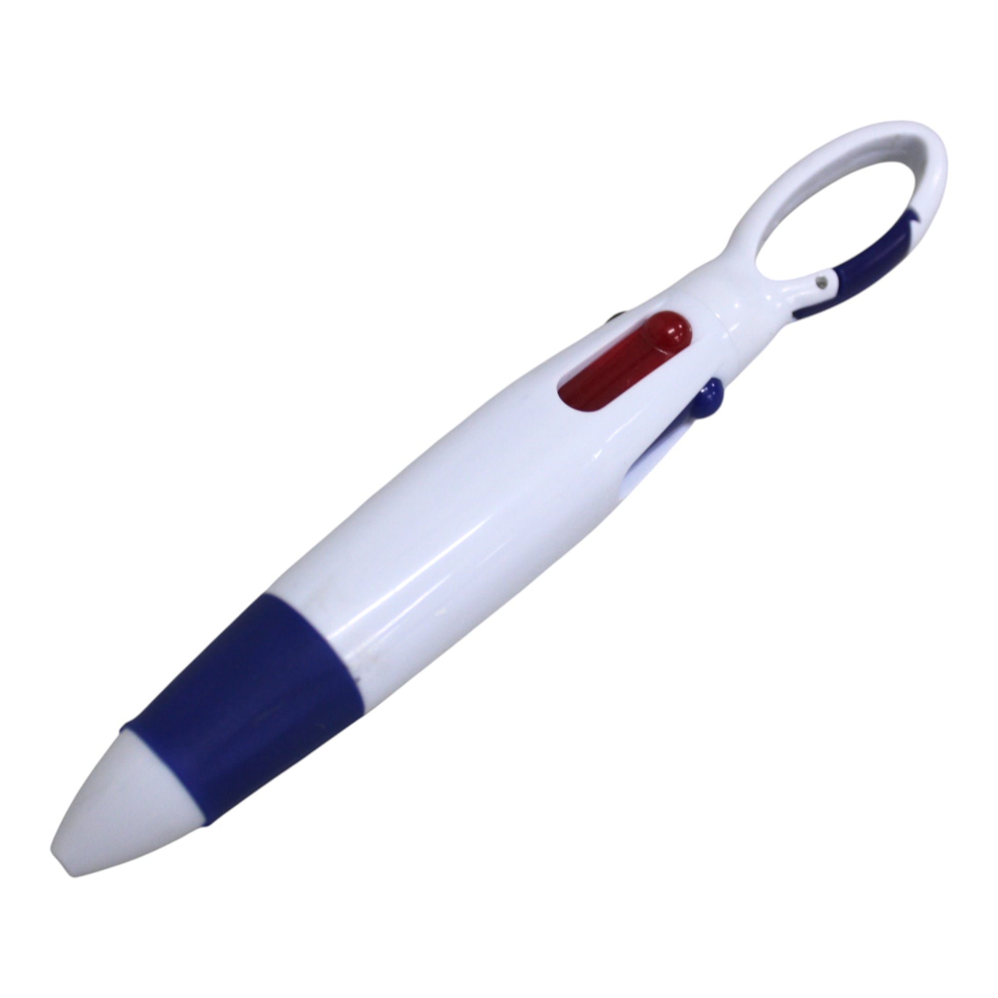 4 Colour Ballpoint Pen With Carabiner Clip