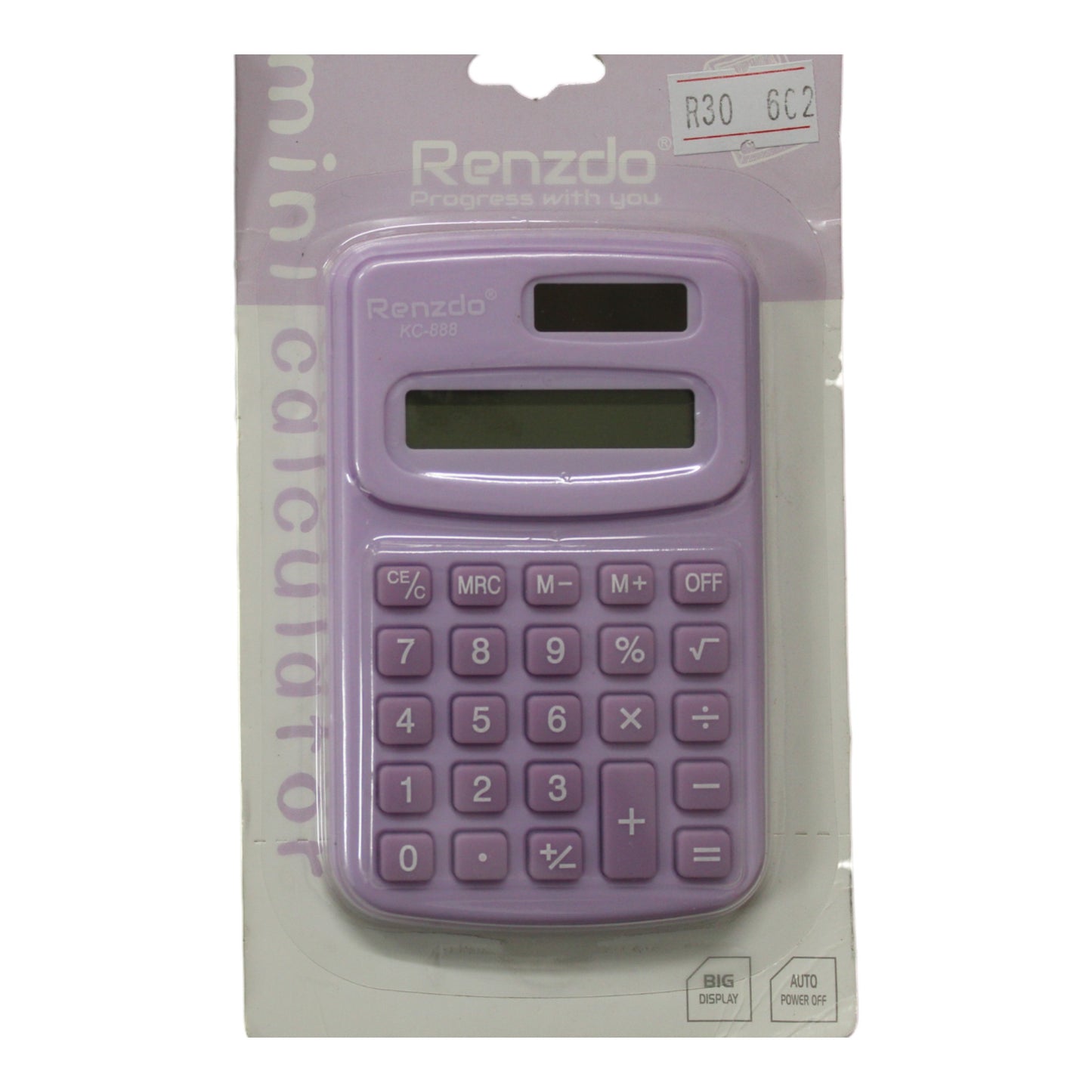 Calculator Mini Purple/White