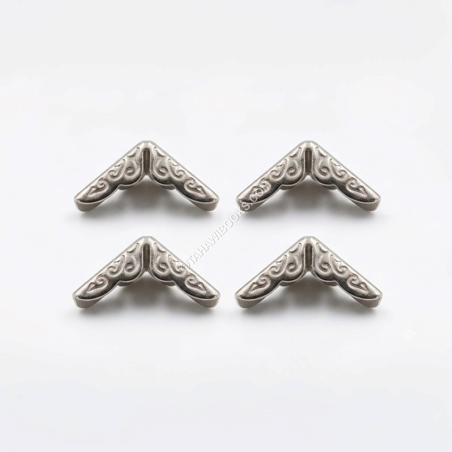 Book Corner Protectors-Metal-Silver-Set of 4