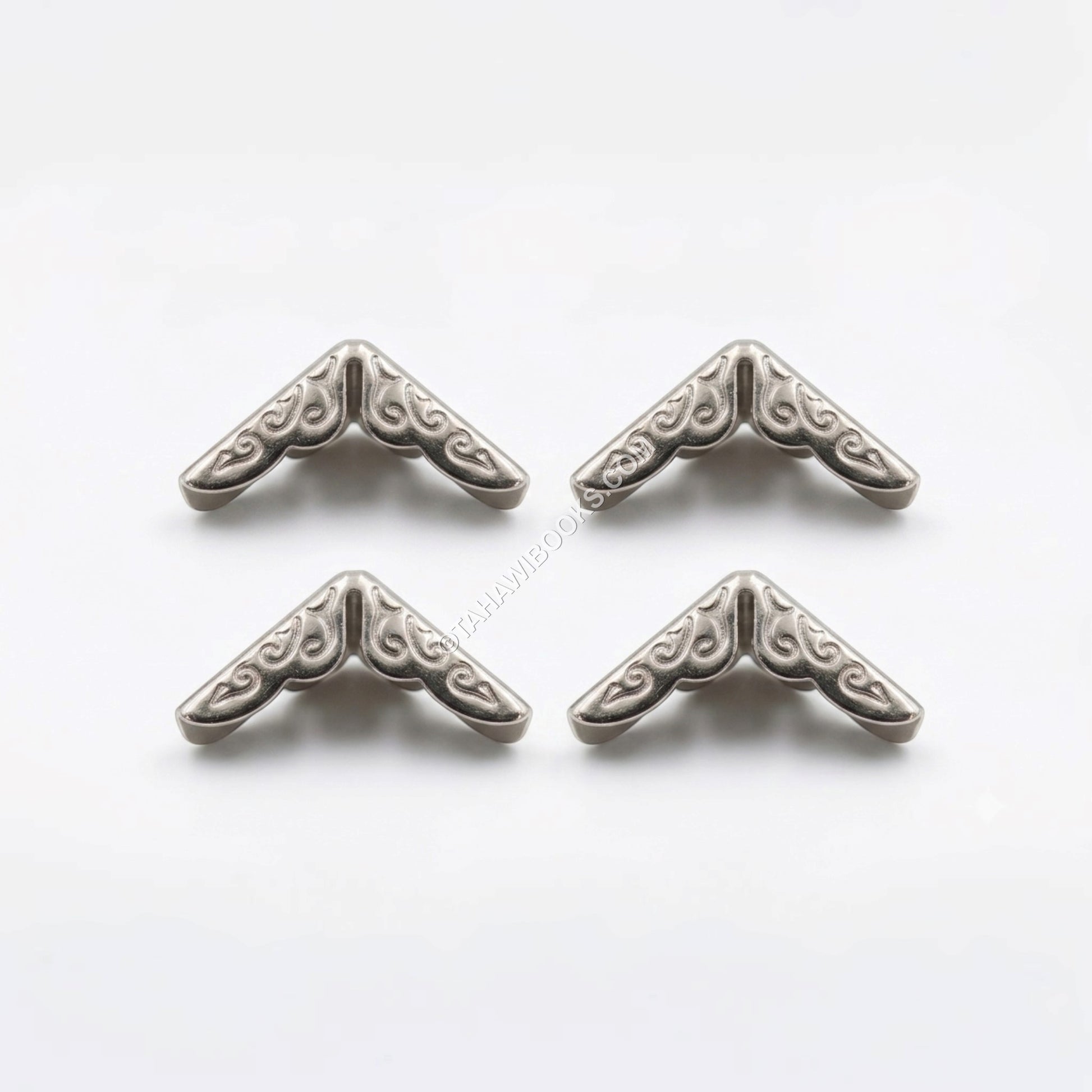 Book Corner Protectors-Metal-Silver-Set of 4