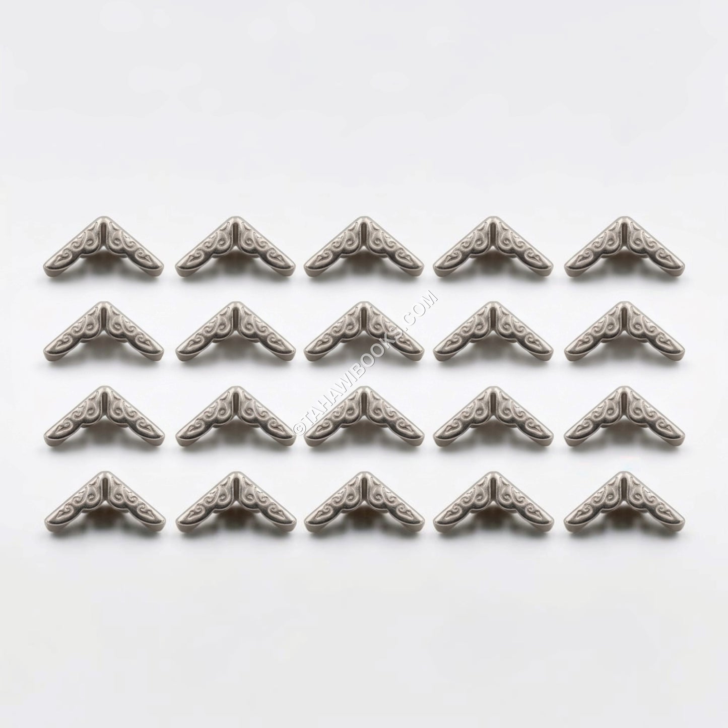 Book Corner Protectors-Metal-Silver-Set of 20