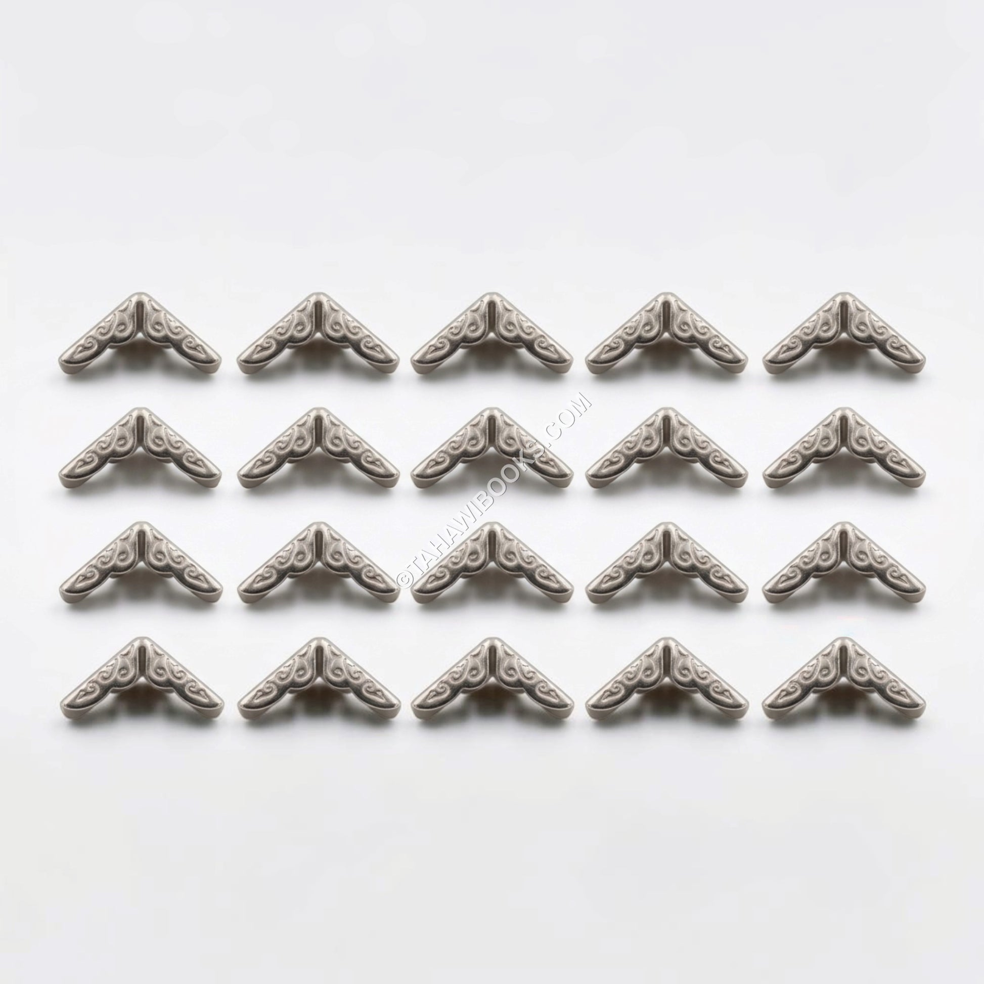 Book Corner Protectors-Metal-Silver-Set of 20
