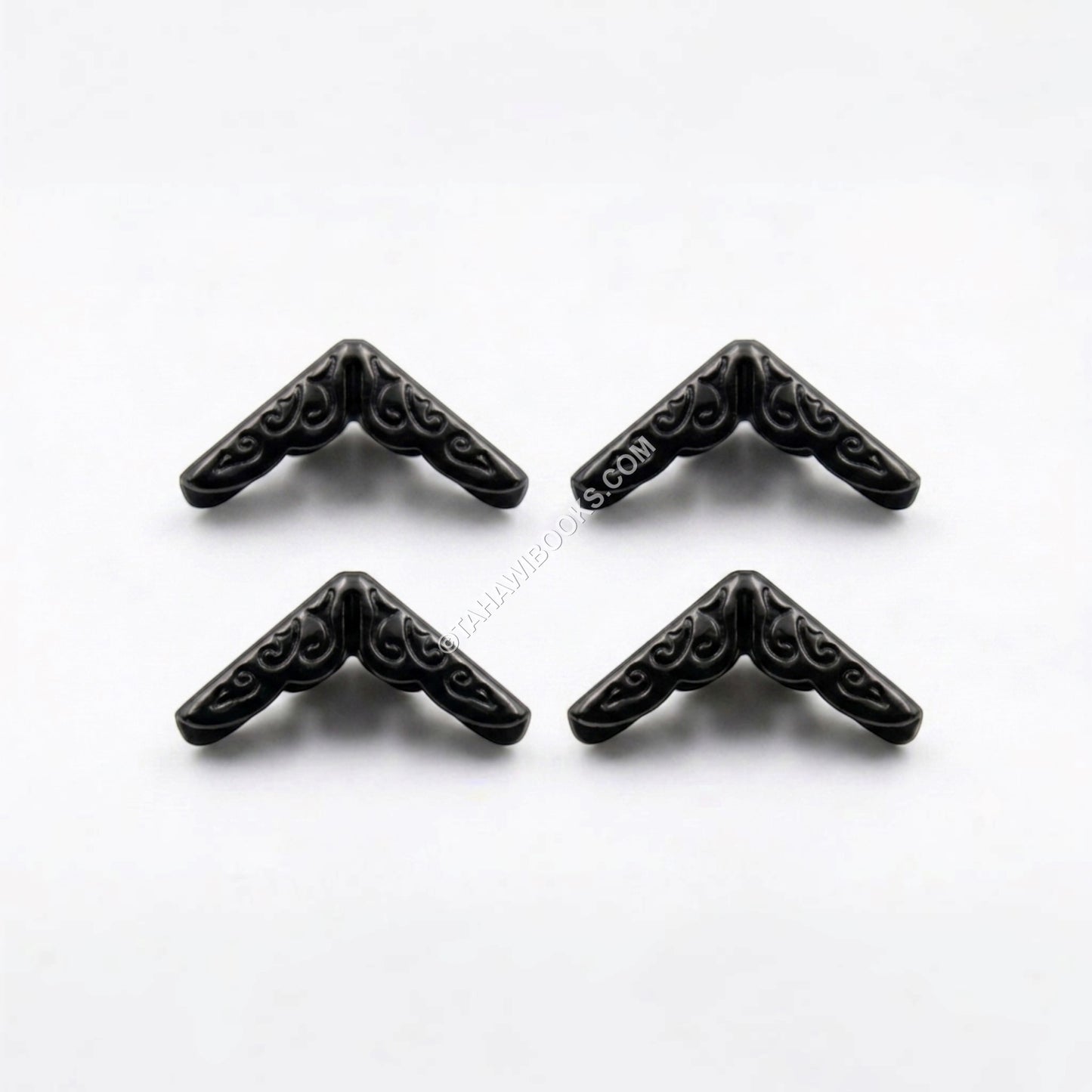 Book Corner Protectors-Metal-Black-Set of 4