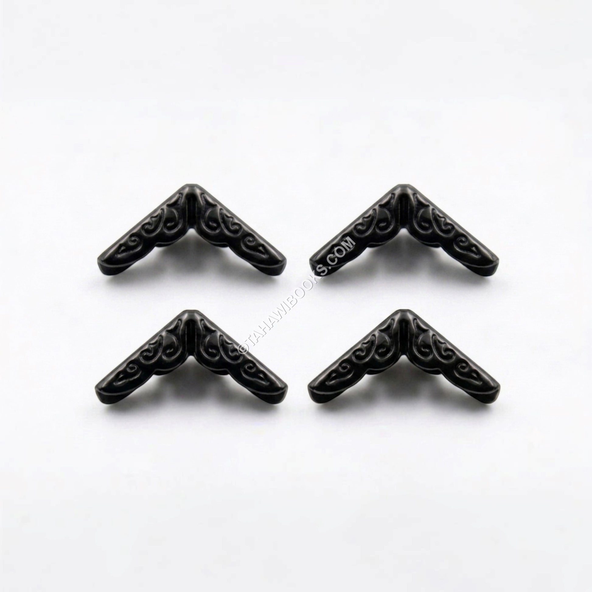 Book Corner Protectors-Metal-Black-Set of 4