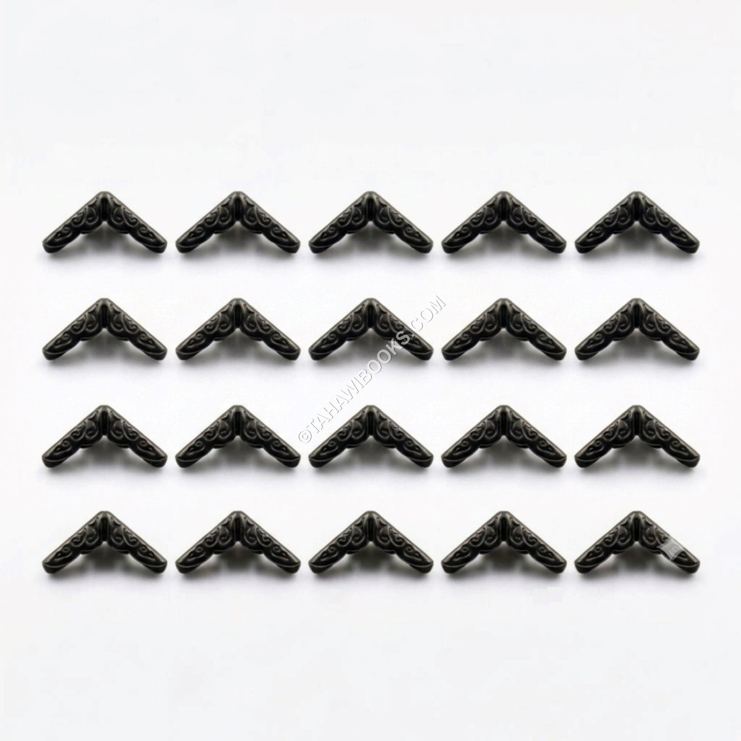 Book Corner Protectors-Metal-Black-Set of 20