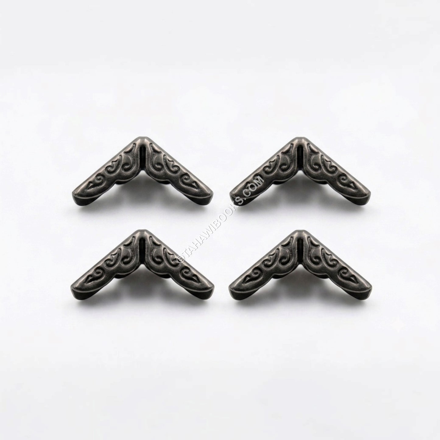Book Corner Protectors-Metal-Gun Metal-Set of 4