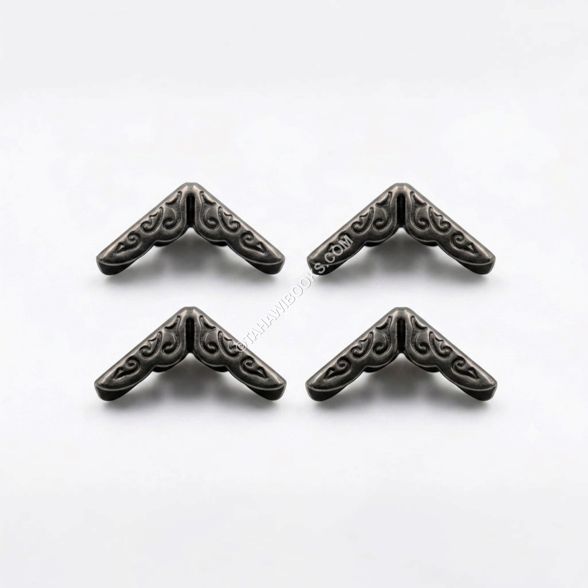 Book Corner Protectors-Metal-Gun Metal-Set of 4