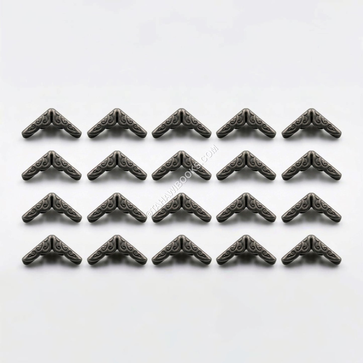 Book Corner Protectors-Metal-Gun Metal-Set of 20