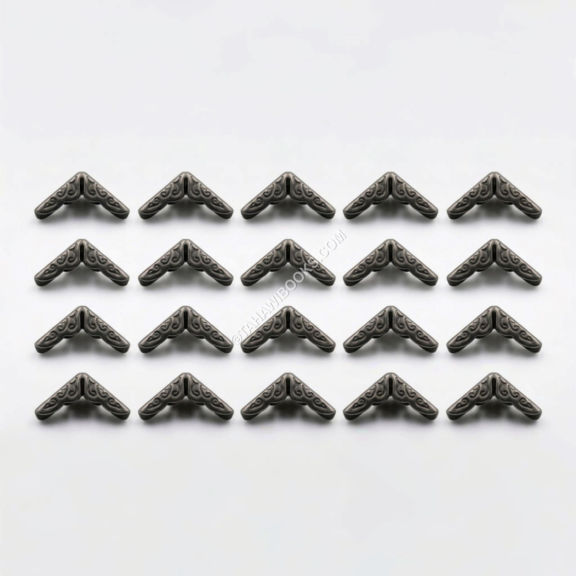 Book Corner Protectors-Metal-Gun Metal-Set of 20