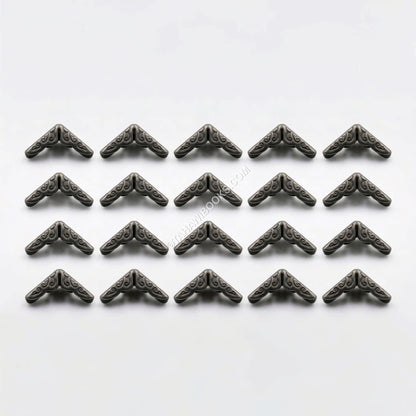 Book Corner Protectors-Metal-Gun Metal-Set of 20